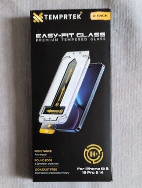Easy-Fit Glass Tempered Screen Protector for iPhone 13/13 Pro/14 - Black